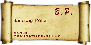 Barcsay Péter névjegykártya