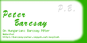 peter barcsay business card